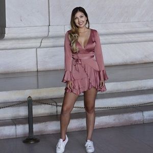 Here Comes the Sun mauve mini dress
